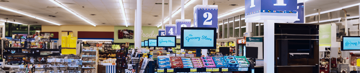 Digital signage monitors and touchscreens