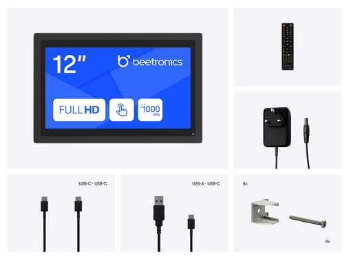 12 inch touchscreen metal (high brightness)